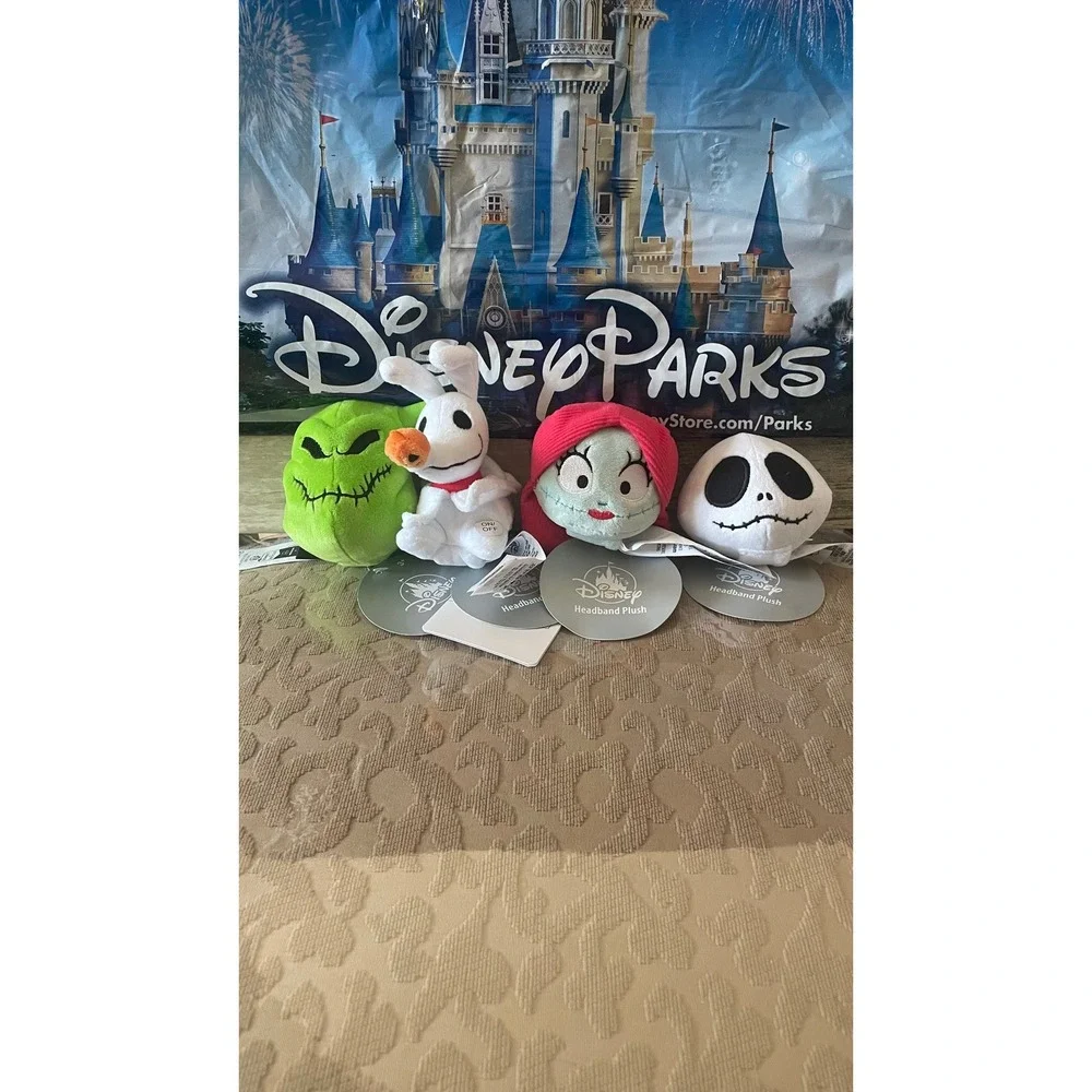 Disney Parks Nightmare Before Christmas Headband Plush Set Jack Sally Oogie Zero